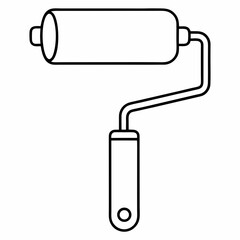 Aufkleber - Paint Roller Outline Vector – Line Art Drawing for Coloring Book Page on White Background