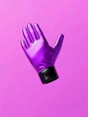 Poster - Futuristic Digital Interface Glove Iridescent Neon Purple Wearable Tech Prototype for Next-Gen User Experience and Interactive Design Innovation