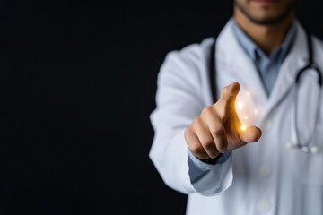 Poster - AI-Powered Healthcare Evolution Precision Medicine Breakthrough with Interactive Digital Diagnostics and Futuristic Medical Technology Visualization