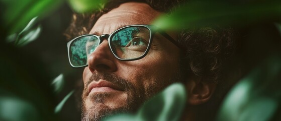 Aufkleber - Eco-Conscious Mindfulness Climate Tech Professional Navigating Green Innovation with Strategic Vision and Sustainable Design Aesthetics