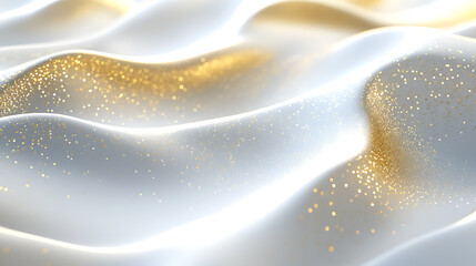 Leinwandbilder - White and gold minimal waves background