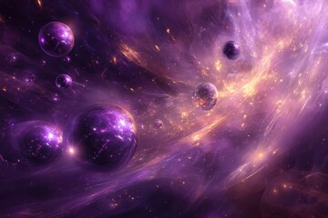 Wall Mural - purple digital network background .