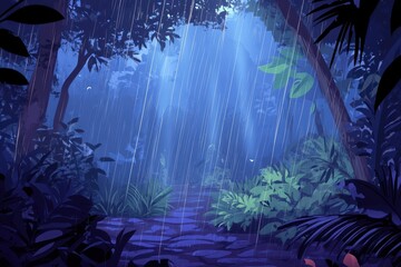 Wall Mural - rain forest background.