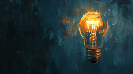Aufkleber - Creative painting concept, with lightbulb made out of strokes of oil paint, illustration