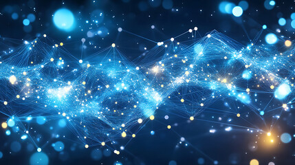 Aufkleber - Abstract wave of data flow, illustration