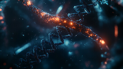 Fototapete - Dna gene helix, medical science concept