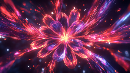 Poster - Fantastic colorful fireworks with copyspace, background for new year, independence day or other celebrations
