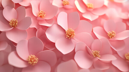 Poster - Flower background with geometric pattern 3d illustration