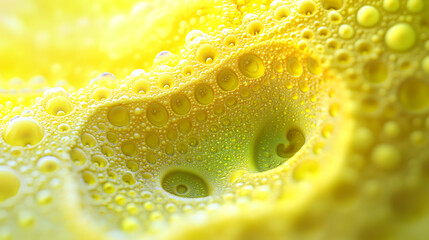 Poster - Fractal waterdrop, light yellow nature background, drop of water, water drops on green, drop of water on leaf