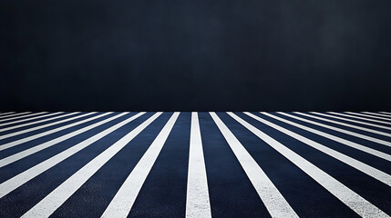 Poster - Abstract black background with white lines in the shape of stripes on a dark blue floor