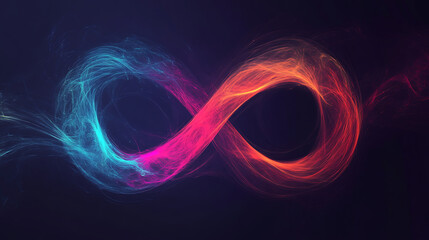 Aufkleber - Abstract colorful infinity symbol on dark background