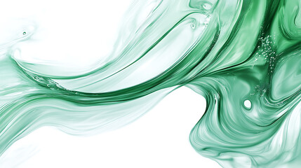Leinwandbilder - Abstract swirl of green liquid on white background