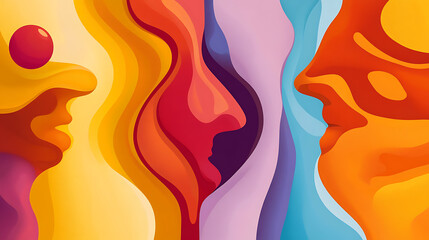 Poster - An illustration set of color theory with complementary and secondary tones