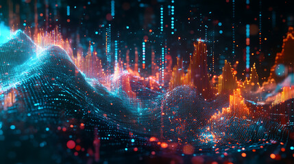 Fototapete - An upward trending graph symbolizing business growth and successful development, with positive financial progress indicators and a sense of corporate achievement