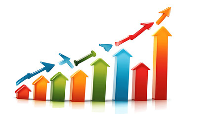 Aufkleber - An upward trending graph symbolizing business growth and successful development, with positive financial progress indicators and a sense of corporate achievement