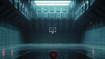 Aufkleber - Basketball game ball in hoop