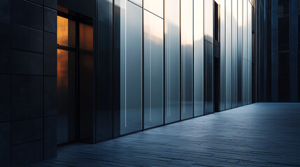 Fototapete - Blank billboard on a modern building facade for advertising, on an urban street background, concept of marketing