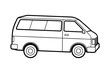 © Artistic Hasib - A clip art of Minivan outline illustration on white background