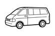 © Artistic Hasib - A clip art of Minivan outline illustration on white background