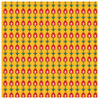 © sandeep - A vibrant pattern of red tulip-like flowers with cream centers, green leaves, and blue dots against a sunny yellow background, it could be used as a wallpaper, fabric design, pillow cover