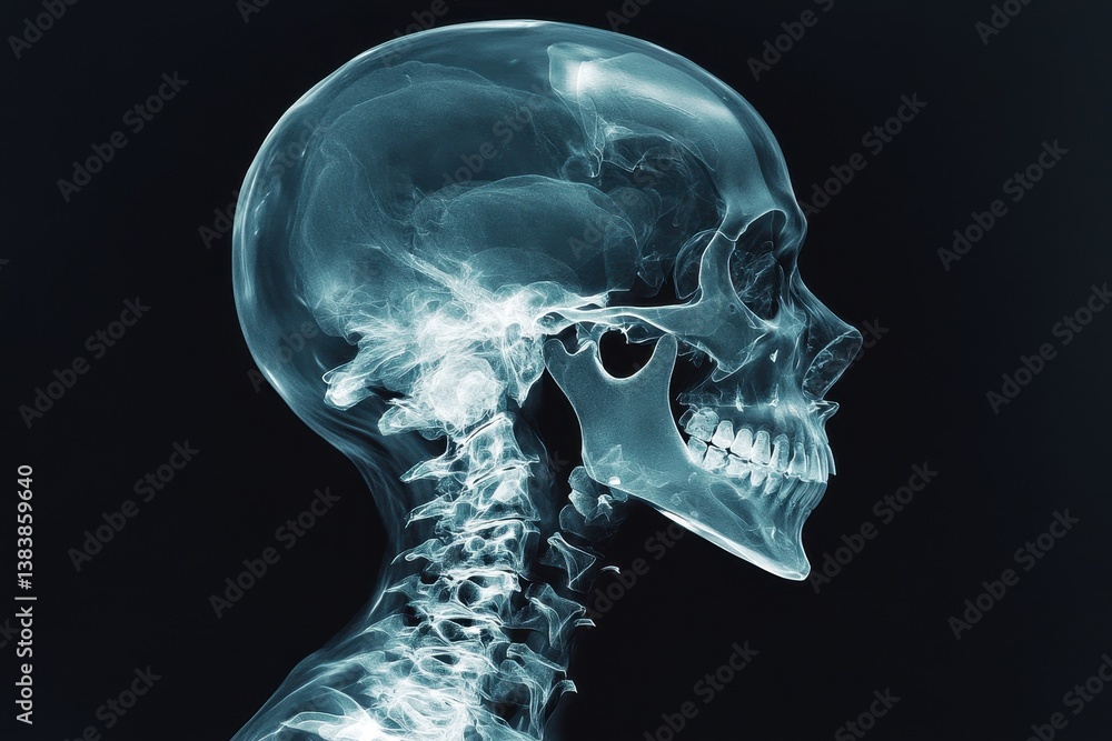This photo depicts an xray image showing the detailed structure of a ...