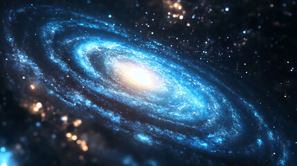 Wall Mural - blue galaxy abstract fractal