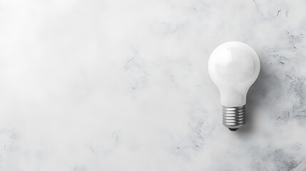 Aufkleber - Close-up of white lightbulb on grey background with copy space