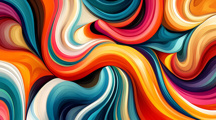 Poster - Colorful different shapes, swirls, shapes, arches, squiggles, brush strokes and doodles, geometric figures, abstract background in pop art style