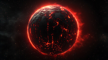 Wall Mural - connected network world lightworld sphere sphere with red light from the star