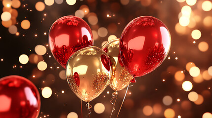 Poster - 2025 happy new year shiny foil balloon background