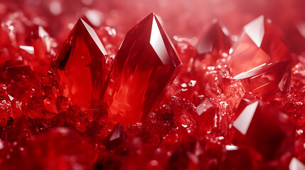 Poster - 3d illustration of red crystal background