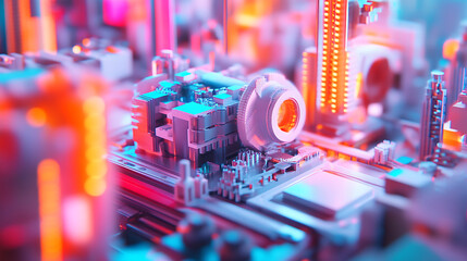 Fototapete - 3d printer of plastic parts on the topic of technology and innovation