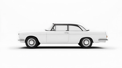 Poster - 3d renderingillustration of white city car on white background