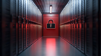 Leinwandbilder - A cloud security concept image representing a secure and protected cloud computing infrastructure symbolizing the safety and reliability of data storage and sharing in the digital era