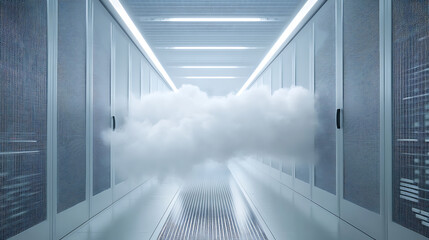 Poster - A cloud security concept image representing a secure and protected cloud computing infrastructure symbolizing the safety and reliability of data storage and sharing in the digital era