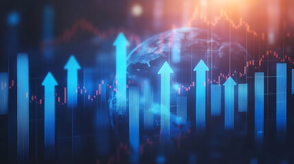Poster - Background with a blue globe and digital technology