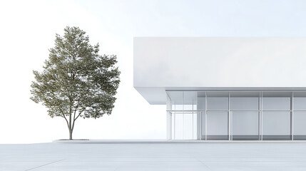Poster - A mockup of a white background billboard on a building with a clipping path