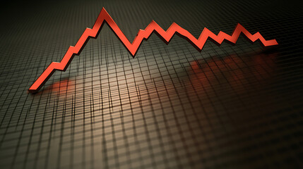 Aufkleber - A stock market graph sharply dropping downward, indicating a significant market decline
