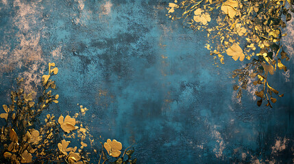 Poster - Abstract premium luxury dark blue background with golden elements