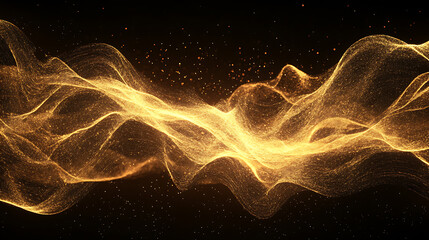 Poster - Abstract background of glowing light trails on a dark backdrop