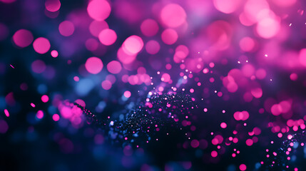 Poster - Futuristic background with blurred fluorescent uv led illumination, defocused neon pink light on dark abstract overlay