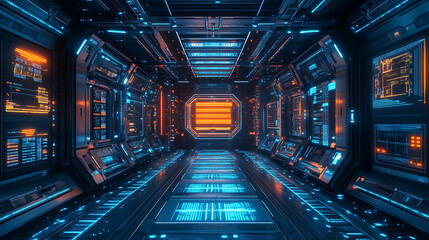 Poster - Futuristic infrastructure of a smart night city, 3d illustration