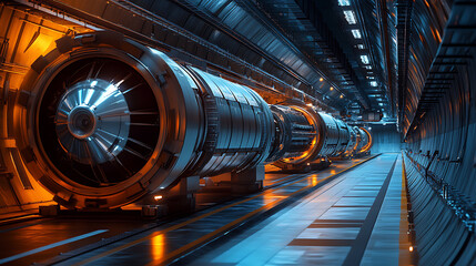 Aufkleber - Hadron collider tech illustration, futuristic modern