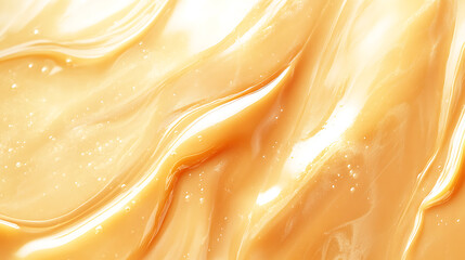 Leinwandbilder - Liquid caramel syrup dulce de leche background, top view