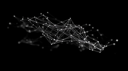 Low poly abstract line structure, network connections concepts