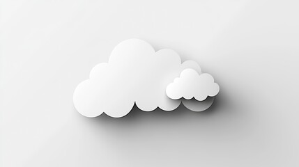 Aufkleber - Two white 3D clouds on a white background.