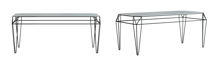Aufkleber - Stone table with metal legs isolated on transparent background. 3D render.