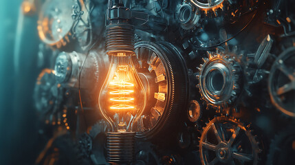 Aufkleber - New an unusual idea concept with abstract light bulb, illustration