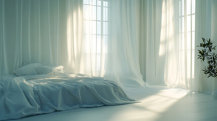 Poster - Minimalist interior design of modern bedroom