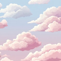 Poster - Soft clouds drift across a gradient sky creating a serene atmosphere under bright daylight